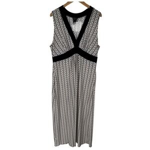 EN FOCUS WOMEN Maxi Dress Size 16 Geometric Sleeveless Stretch comfort Career‎